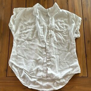 White Harper Button Down Short sleeved